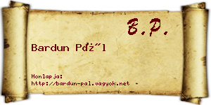 Bardun Pál névjegykártya