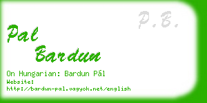 pal bardun business card